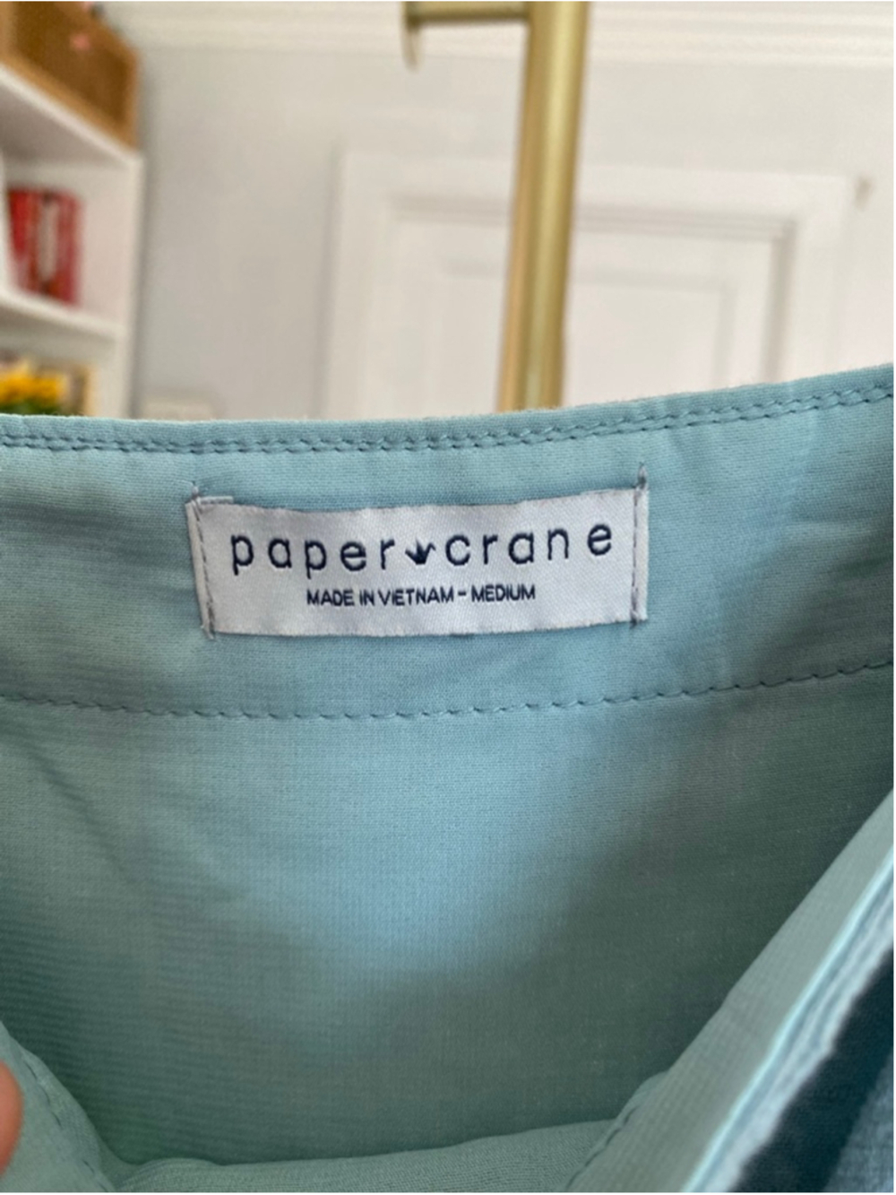 Paper Crane Light Green Eyelet Strap Mini Dress Coquette Cottagecore Romantic M - Picture 5 of 7